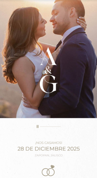 Invitación Boda Elegante A&G